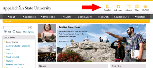 ASU Home page